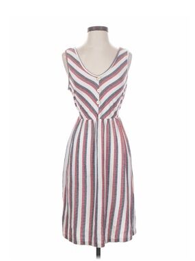Red and navy striped sundress